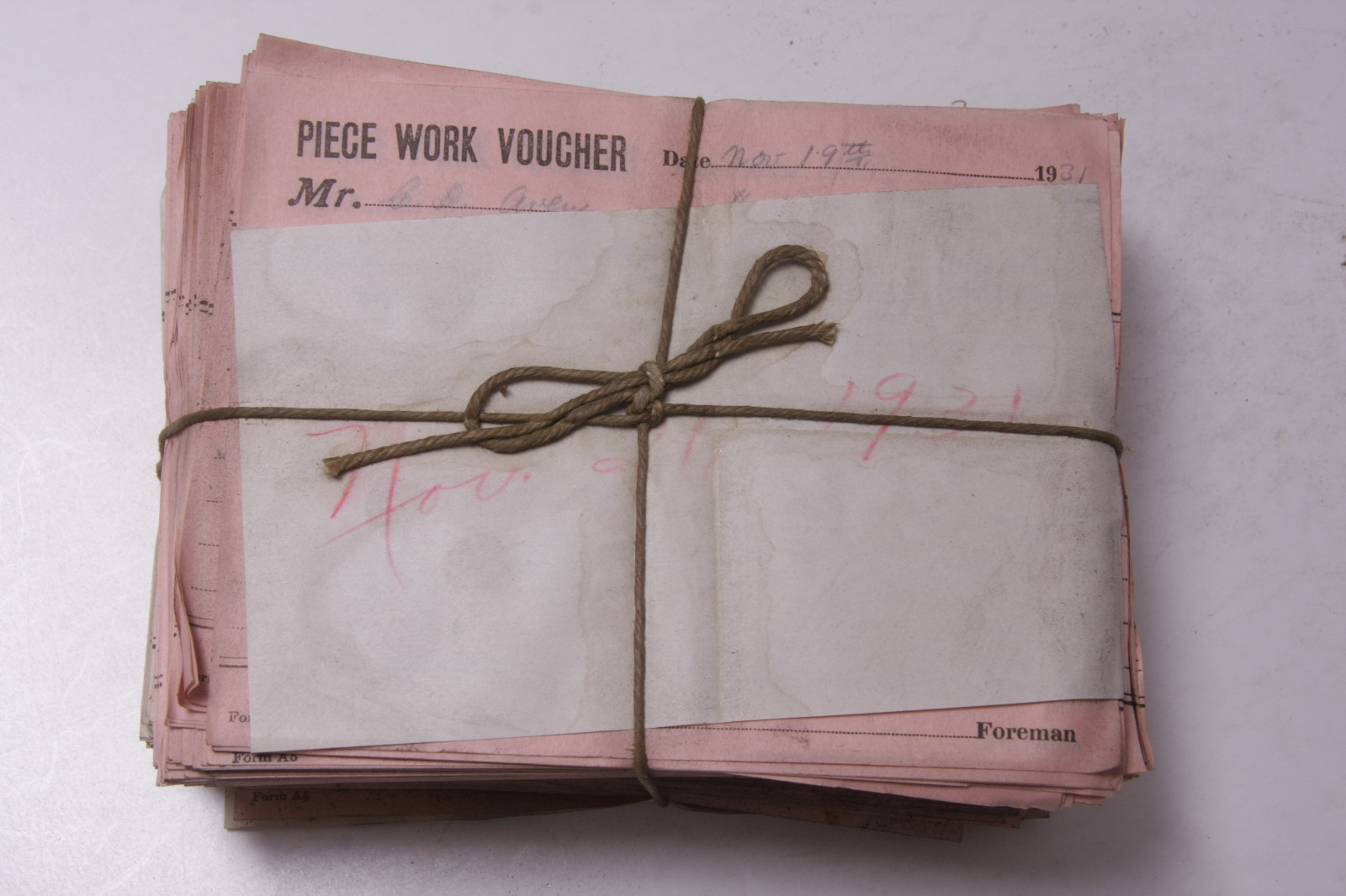 Nov 21 1932 Lamson Goodnow Piece Work Voucher Maunfacturing Pay Ephemera E51B Nov 21 1932 Lamson Goodnow Piece Work Voucher Maunfacturing Pay Ephemera E51B