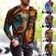 Mens Fashion T-shirt Long Sleeve Muscle Tee Round Neck 3D Printed Tops Blouse Mens Fashion T-shirt Long Sleeve Muscle Tee Round Neck 3D Printed Tops Blouse