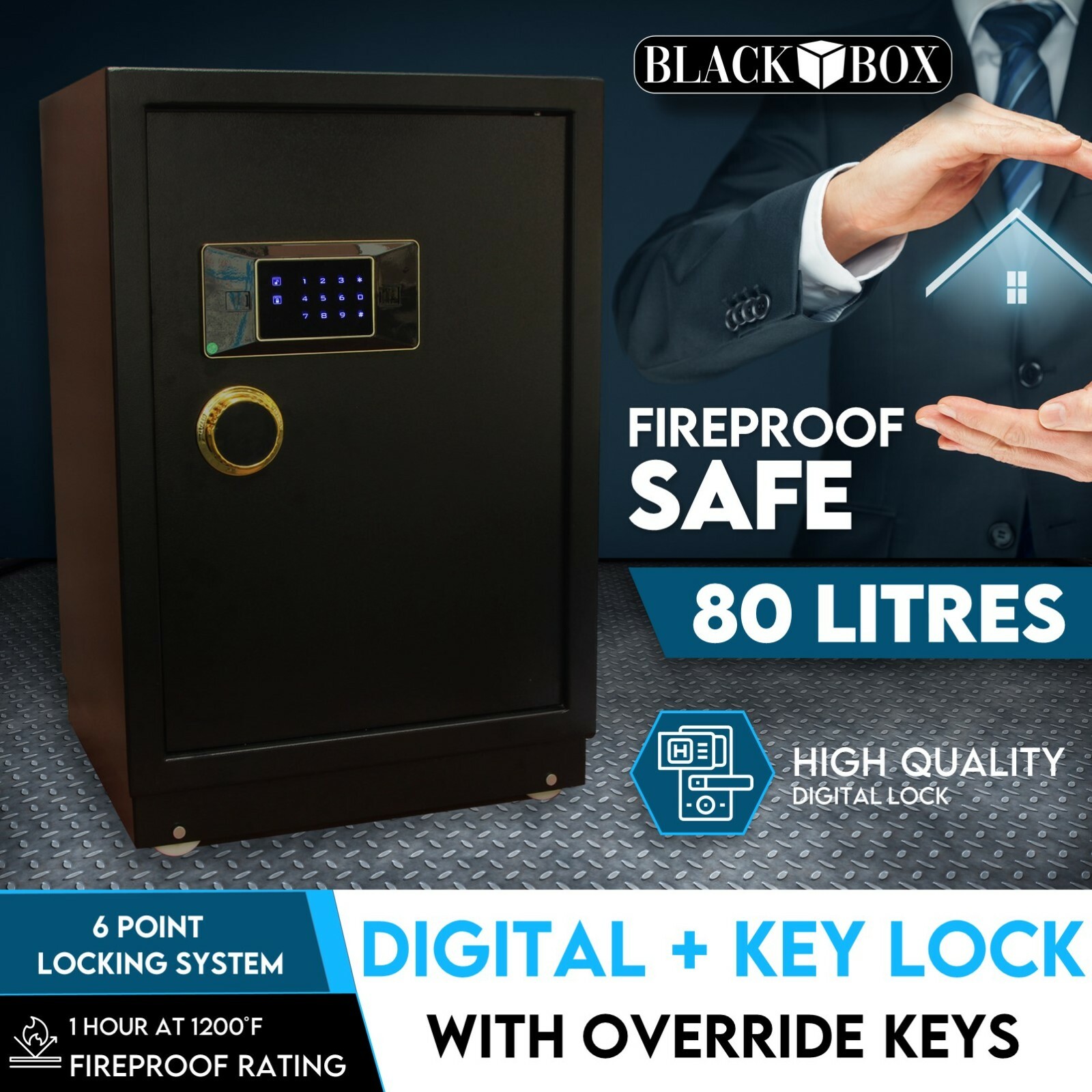 Electronic Digital Security Safe Box Home Office Cash Deposit Keypay Lock 80L Electronic Digital Security Safe Box Home Office Cash Deposit Keypay Lock 80L