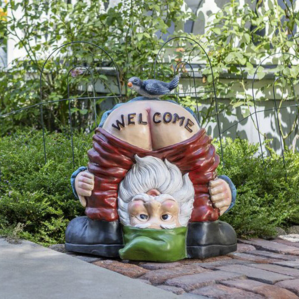 Resin Funny Welcome Gnome Statue Garden Outdoor Yard Figurine Decoration Resin Funny Welcome Gnome Statue Garden Outdoor Yard Figurine Decoration