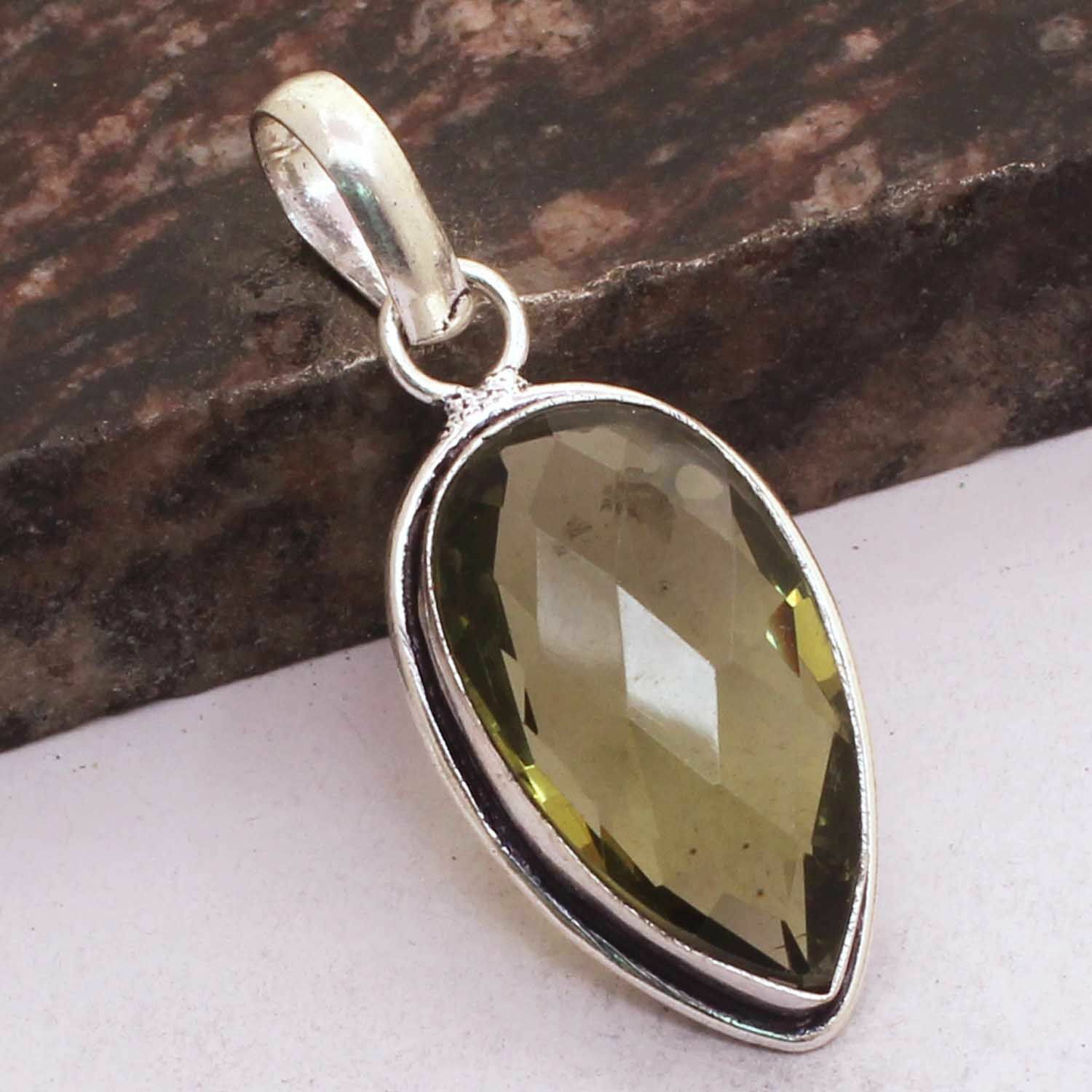 Green Amethyst Ethnic Handmade Pendant Jewelry 1.8″ AP 42745 Green Amethyst Ethnic Handmade Pendant Jewelry 1.8″ AP 42745