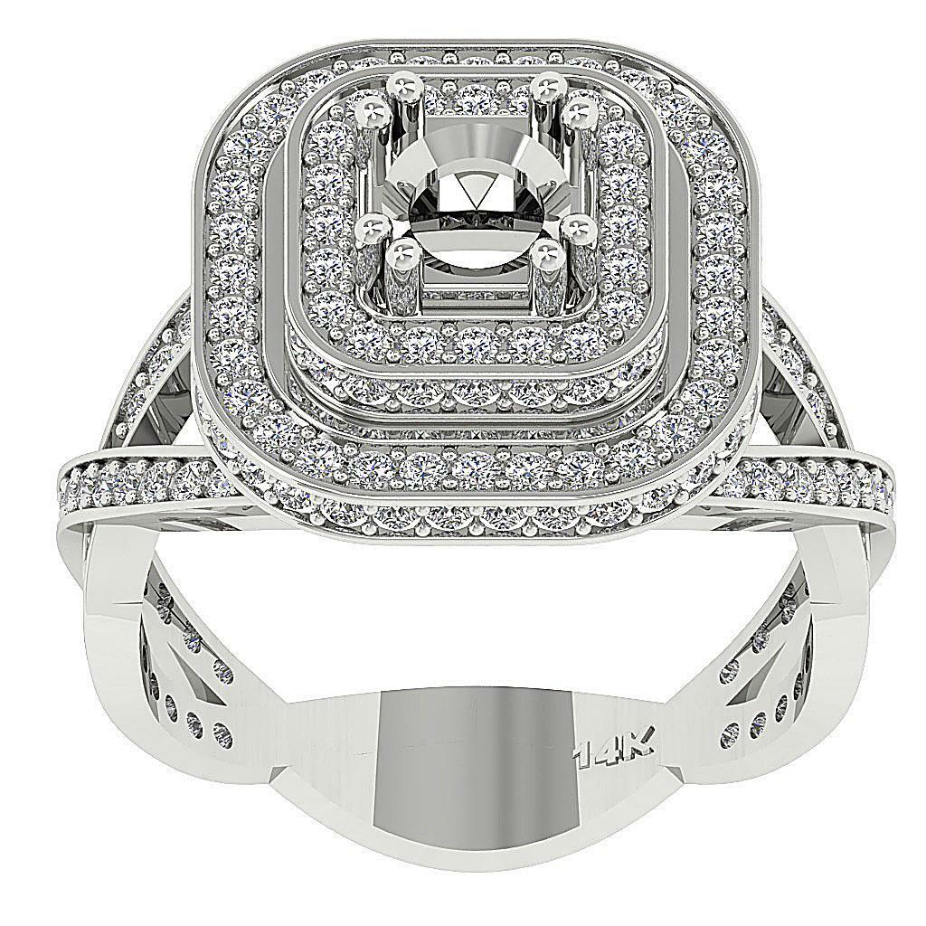 Semi Mount Solitaire Engagement Round Diamond Ring SI1 G 2.00 Ct 14K Gold 16.55m Semi Mount Solitaire Engagement Round Diamond Ring SI1 G 2.00 Ct 14K Gold 16.55m