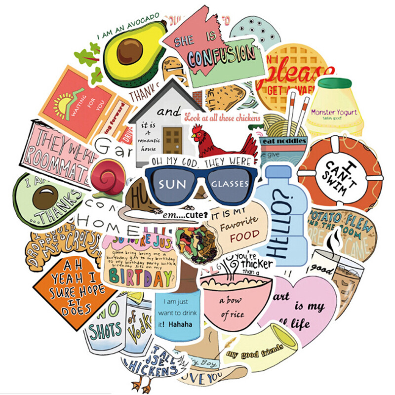 50Pcs Cartoon Stickers Skateboard Laptop Luggage Guitar Bike Car Pad Decals Y1 50Pcs Cartoon Stickers Skateboard Laptop Luggage Guitar Bike Car Pad Decals Y1
