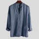 Mens Chinese Style Stand Collar Tops Loose Fit Blouse Pullover Casual T Shirts Mens Chinese Style Stand Collar Tops Loose Fit Blouse Pullover Casual T Shirts