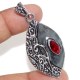 Garnet 925 Silver Plated Gemstone Handmade Pendant 2.1″ Ethnic Jewelry GW Garnet 925 Silver Plated Gemstone Handmade Pendant 2.1″ Ethnic Jewelry GW