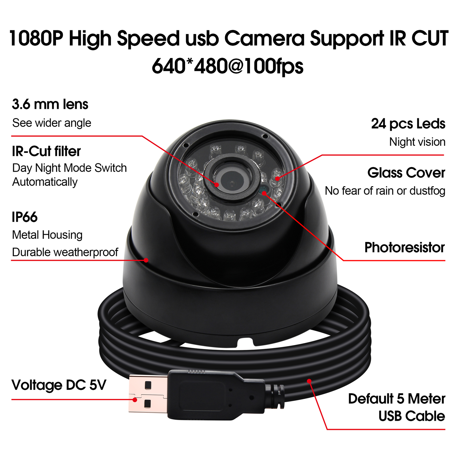 Full HD 1080P 2.0MP USB Camera Dome Network P2P Outdoor Security IR Night Vision Full HD 1080P 2.0MP USB Camera Dome Network P2P Outdoor Security IR Night Vision