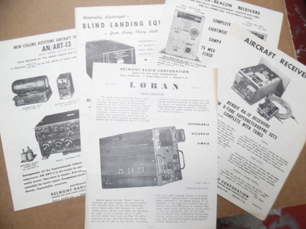 c.1946 Belmont Radio Corp WWII Surplus Aviation Electronics Radar Brochure Lot c.1946 Belmont Radio Corp WWII Surplus Aviation Electronics Radar Brochure Lot