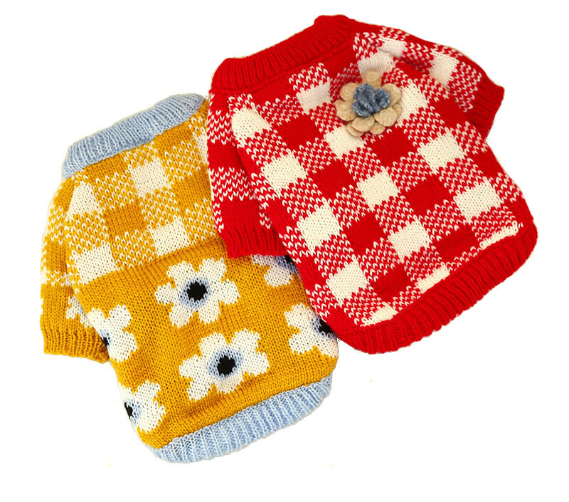 Pet Small Dog Cat Winter Apparel TEDDY Chihuahua Flower Sweater XS S M L XL Pet Small Dog Cat Winter Apparel TEDDY Chihuahua Flower Sweater XS S M L XL