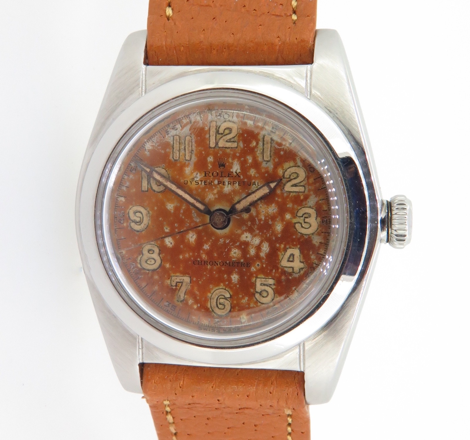 .RARE 1945 ROLEX OYSTER RADIUM BURN DIAL STEEL BUBBLE BACK WRIST WATCH 2940 .RARE 1945 ROLEX OYSTER RADIUM BURN DIAL STEEL BUBBLE BACK WRIST WATCH 2940