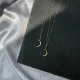 Simple Moon Silver/Gold Pendant Necklace Choker Clavicle Chain Lady Jewelry Gift Simple Moon Silver/Gold Pendant Necklace Choker Clavicle Chain Lady Jewelry Gift