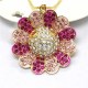 New Jewelry Fashion Pink Bling Sunflower Flower Crystal Pendant Women Necklace New Jewelry Fashion Pink Bling Sunflower Flower Crystal Pendant Women Necklace