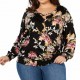 Style & Co. Womens Top Black 1X Plus Smocked Floral Criss-Cross Surplice 090 Style & Co. Womens Top Black 1X Plus Smocked Floral Criss-Cross Surplice 090