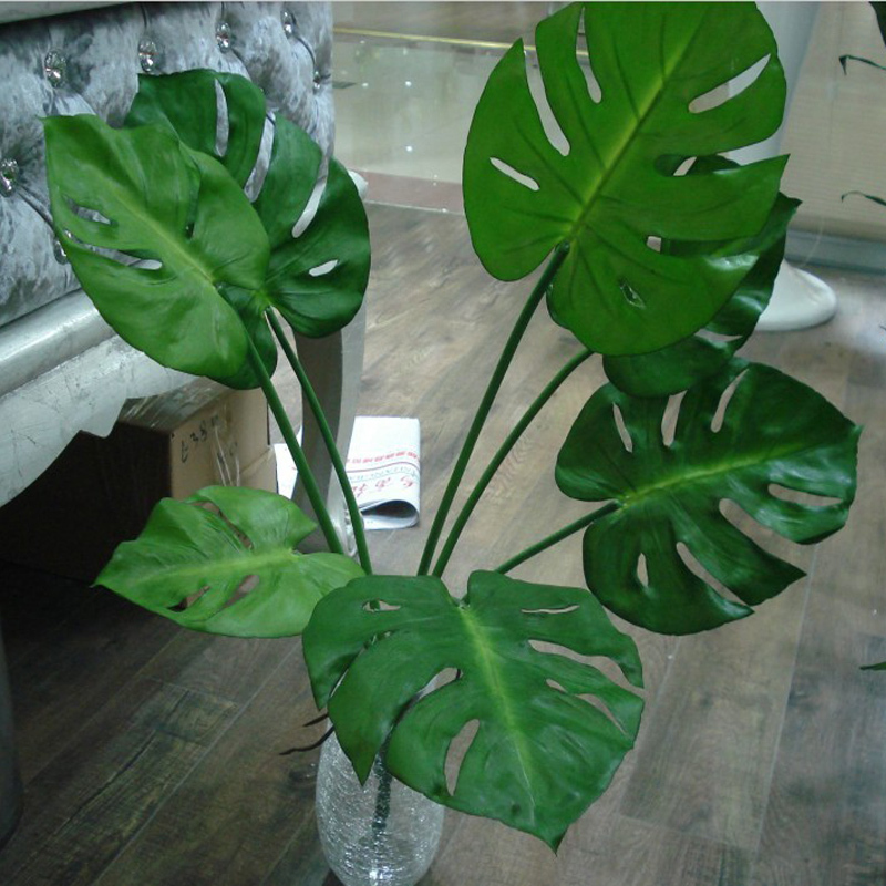 12pcs Simulated Ancient Monstera Branch Palm Turtle Leaf Leaves Home Party Decor 12pcs Simulated Ancient Monstera Branch Palm Turtle Leaf Leaves Home Party Decor