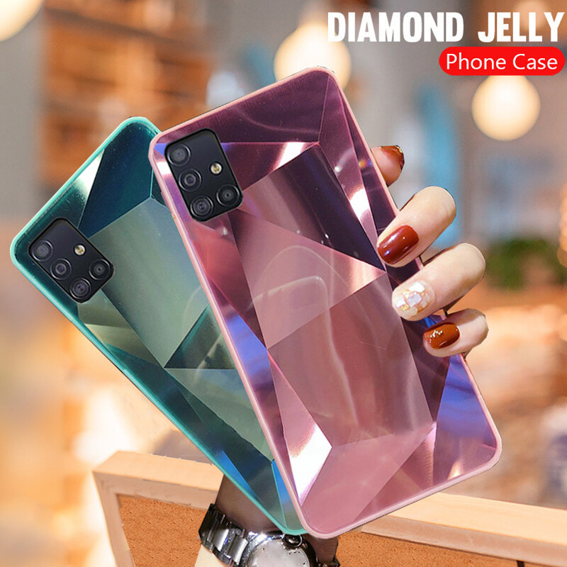 For Samsung S21 Ultra S20 FE A21S Note 20 A51 A71 Diamond Mirror Hard Case Cover