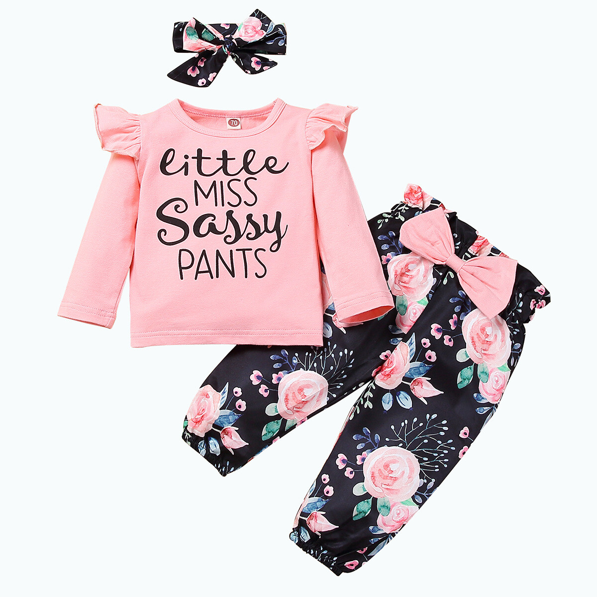 6-12M Infant Newborn Baby Girl T-shirt Floral Pants Headband Outfits Set Clothes 6-12M Infant Newborn Baby Girl T-shirt Floral Pants Headband Outfits Set Clothes
