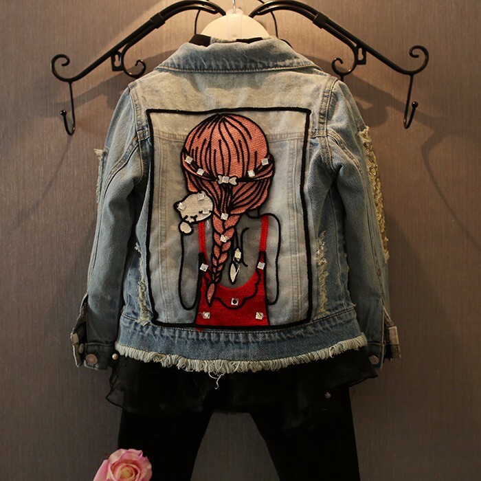 New Baby Girl Denim Jacket Coat Fashion Children Outwear Sequins Design New Baby Girl Denim Jacket Coat Fashion Children Outwear Sequins Design