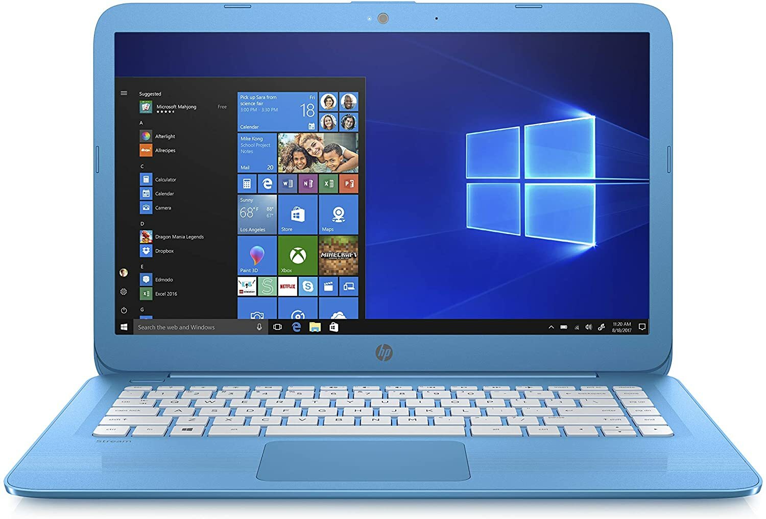 HP stream Laptop 14″HD N3060 4 32GB eMMC Aqua Blue 14-CB010NR