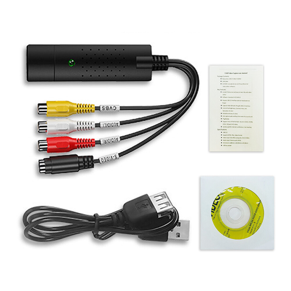 VHS to Digital Converter USB 2.0 Video Converter Audio Capture Card VHS Box X2V4