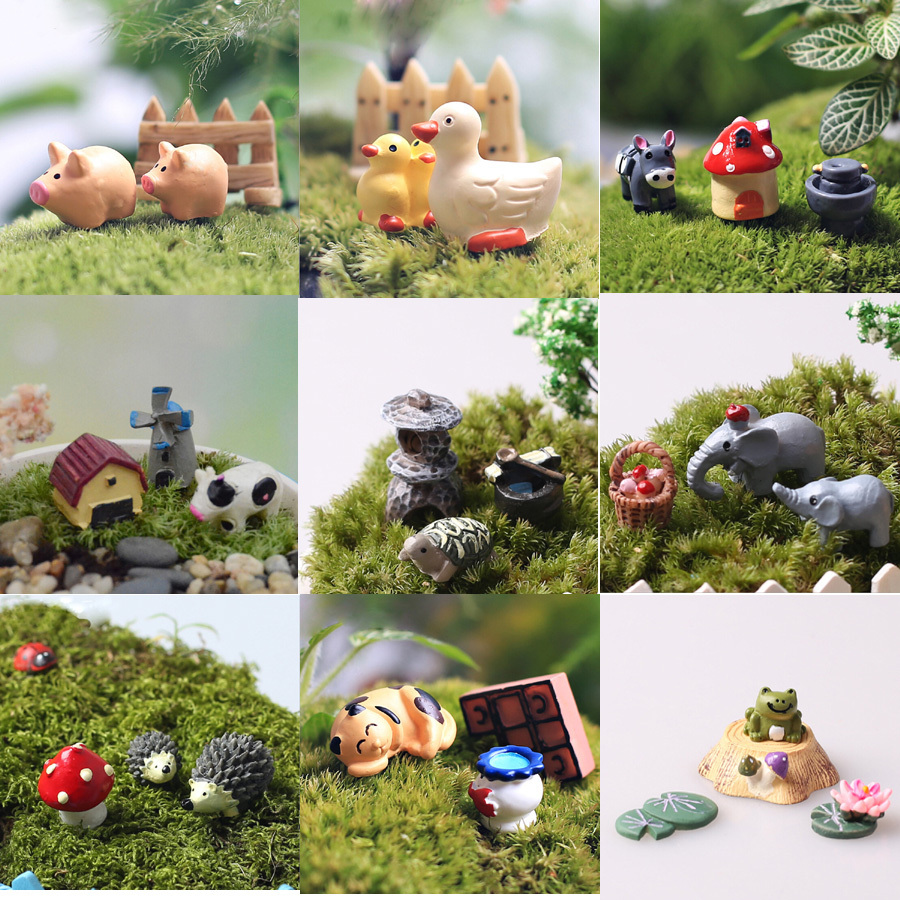 3PCS For Plant Pots Fairy Garden Miniature Landscape resin crafts Decorations 3PCS For Plant Pots Fairy Garden Miniature Landscape resin crafts Decorations