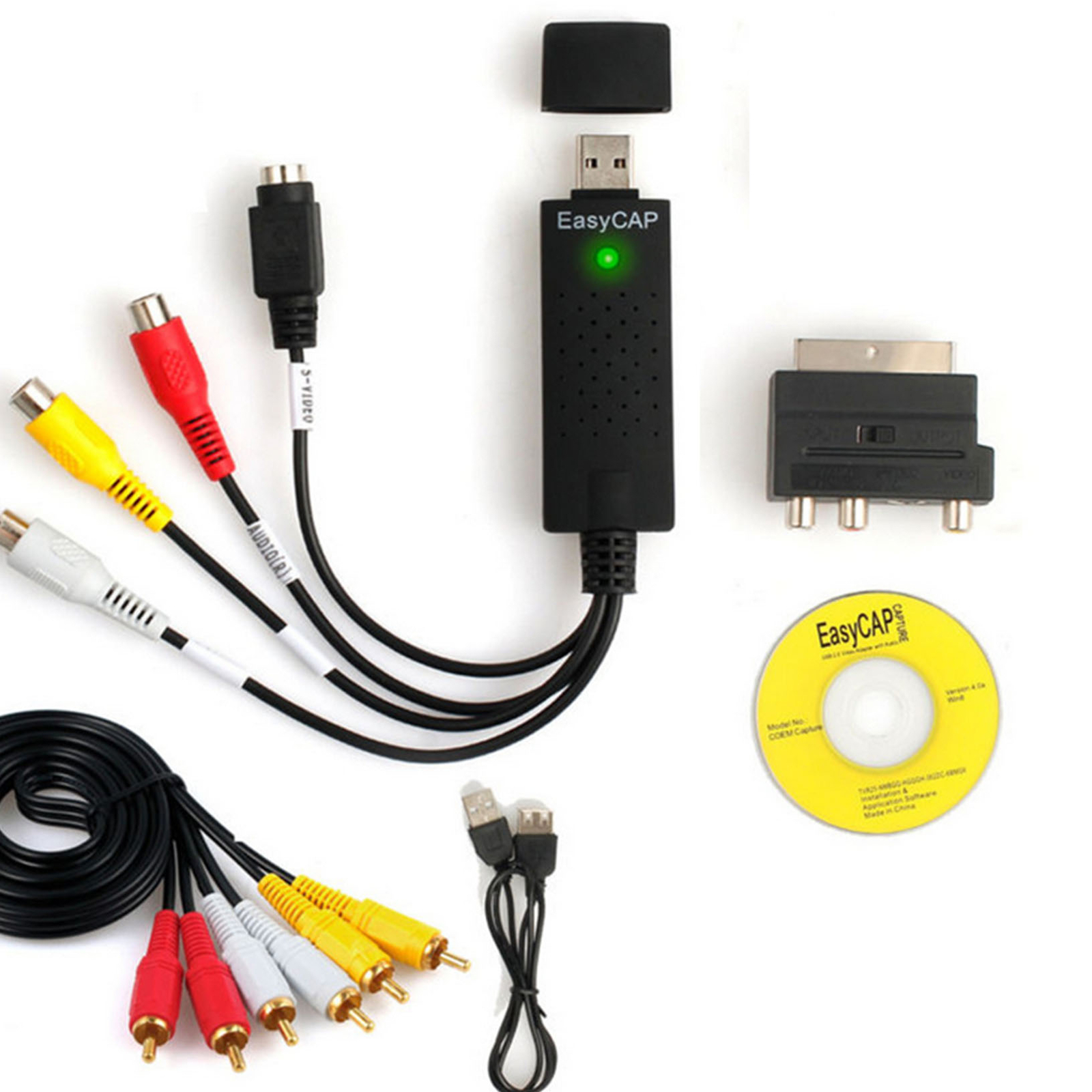 USB Audio Video Capture Grabber Card VHS To DVD Adapter Converter Windows 8 10 USB Audio Video Capture Grabber Card VHS To DVD Adapter Converter Windows 8 10