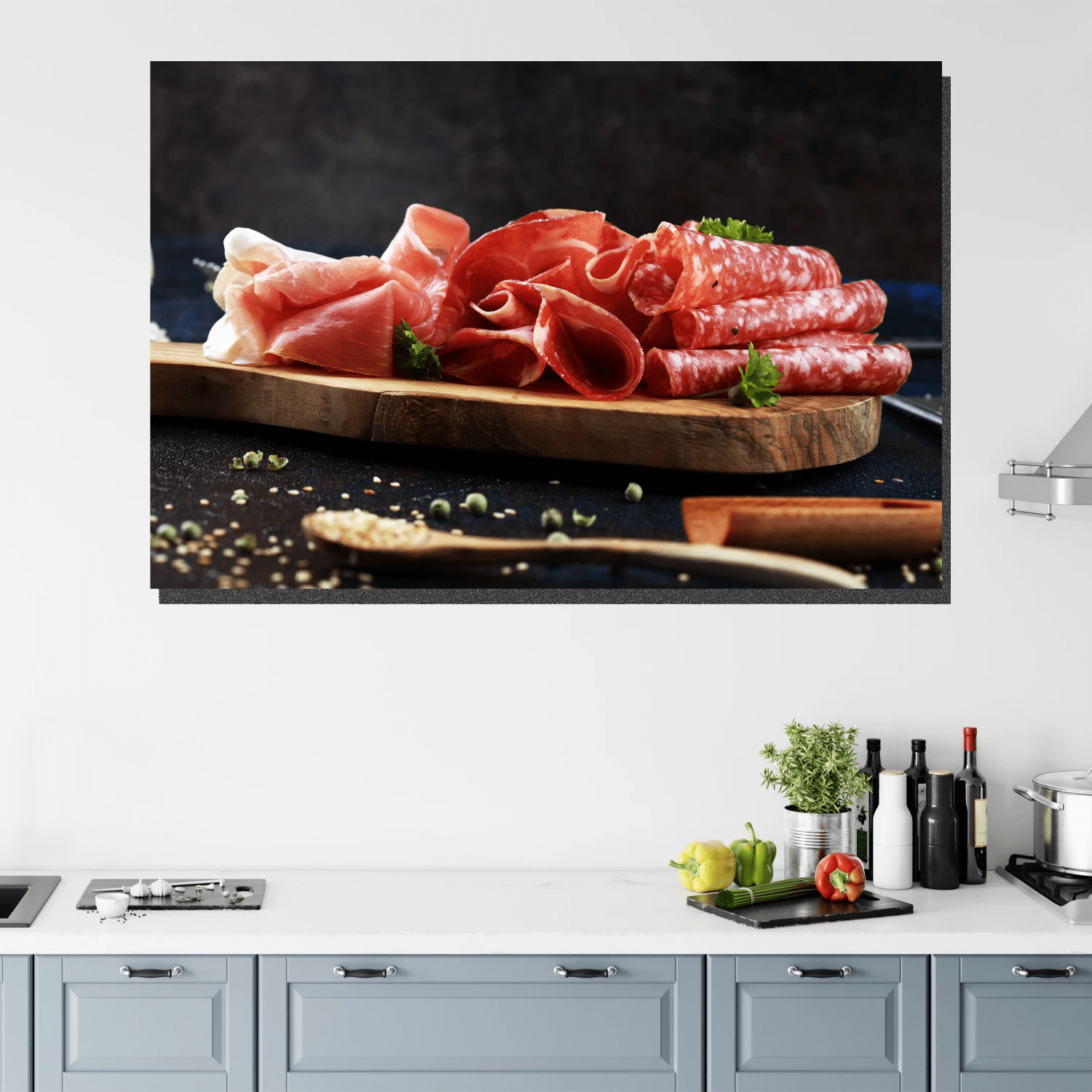 Meat Platter Kitchen Dining and Cafe Decor Canvas Art Print