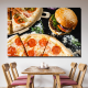 Pizzas and Burger Kitchen Dining and Cafe Decor Canvas Art Print Pizzas and Burger Kitchen Dining and Cafe Decor Canvas Art Print