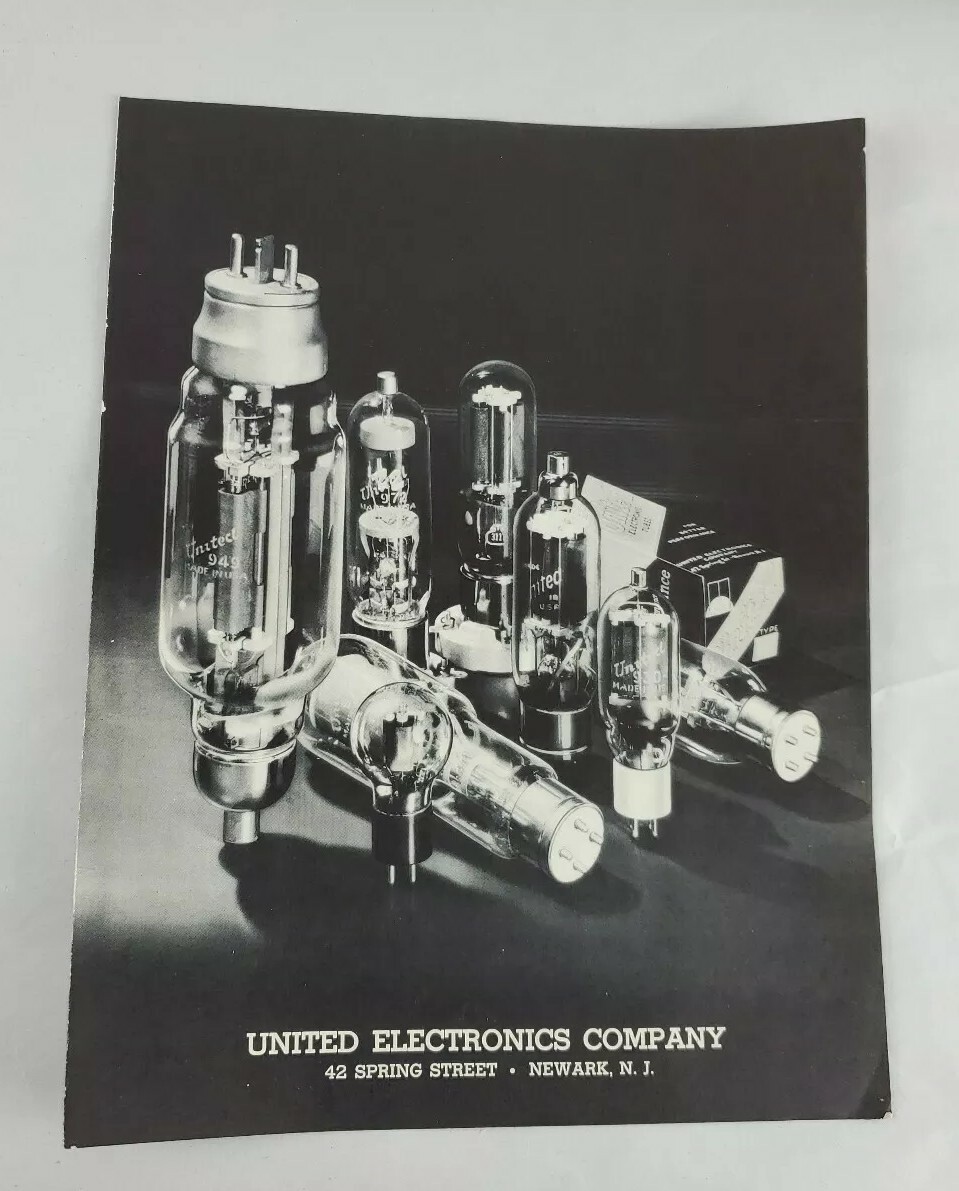 United Electronics Company Transmitting Tubes 4 page Brochure Original United Electronics Company Transmitting Tubes 4 page Brochure Original