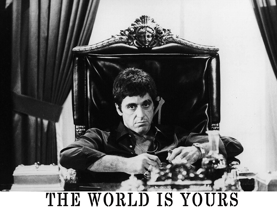 Reprint For THE WORLD IS YOURS Scarface Pacino Gigantic HD Art Poster Painting Reprint For THE WORLD IS YOURS Scarface Pacino Gigantic HD Art Poster Painting