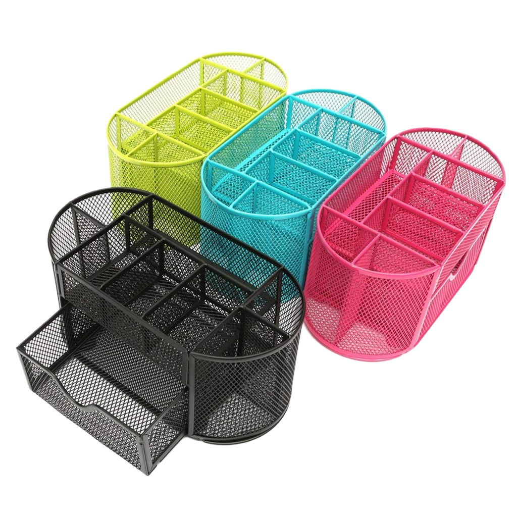 Office Accessories Mesh Desk Organizer Caddy Holder with Drawer, 22x11x10cm Office Accessories Mesh Desk Organizer Caddy Holder with Drawer, 22x11x10cm