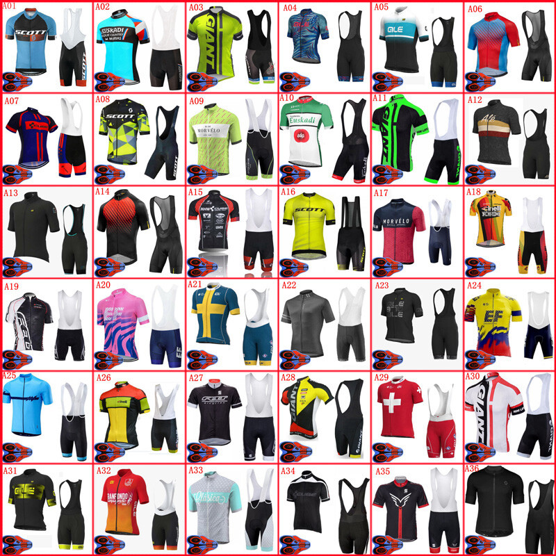 Mens Cycling Jersey Bib Shorts Set Short Sleeve Bike Outfits Outdoor Sports Wear