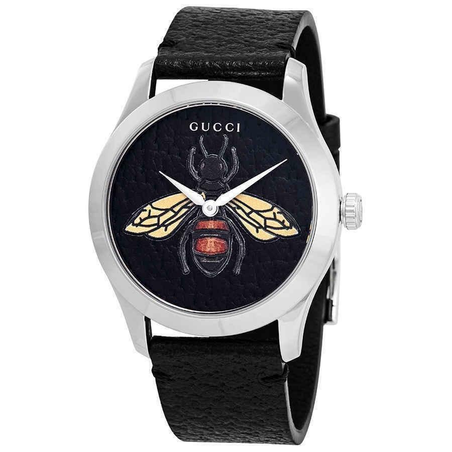 Gucci YA1264067 G-Timeless 38MM Women’s Black Leather Watch Gucci YA1264067 G-Timeless 38MM Women’s Black Leather Watch