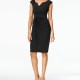 CONNECTED APPAREL Womens Black Cap Sleeve Sheath Dress Petites 10P CONNECTED APPAREL Womens Black Cap Sleeve Sheath Dress Petites 10P