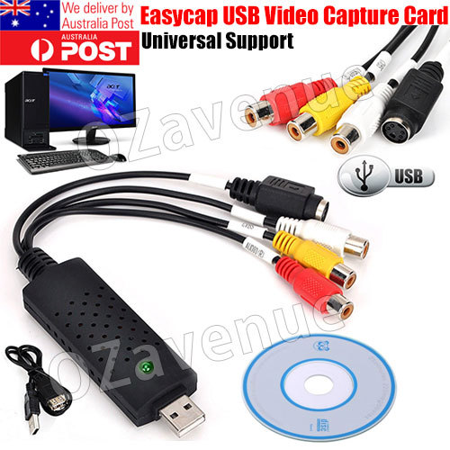 USB 2.0 VHS Tapes Tape to DVD VCR Audio Video Converter Capture Card Adapter PC