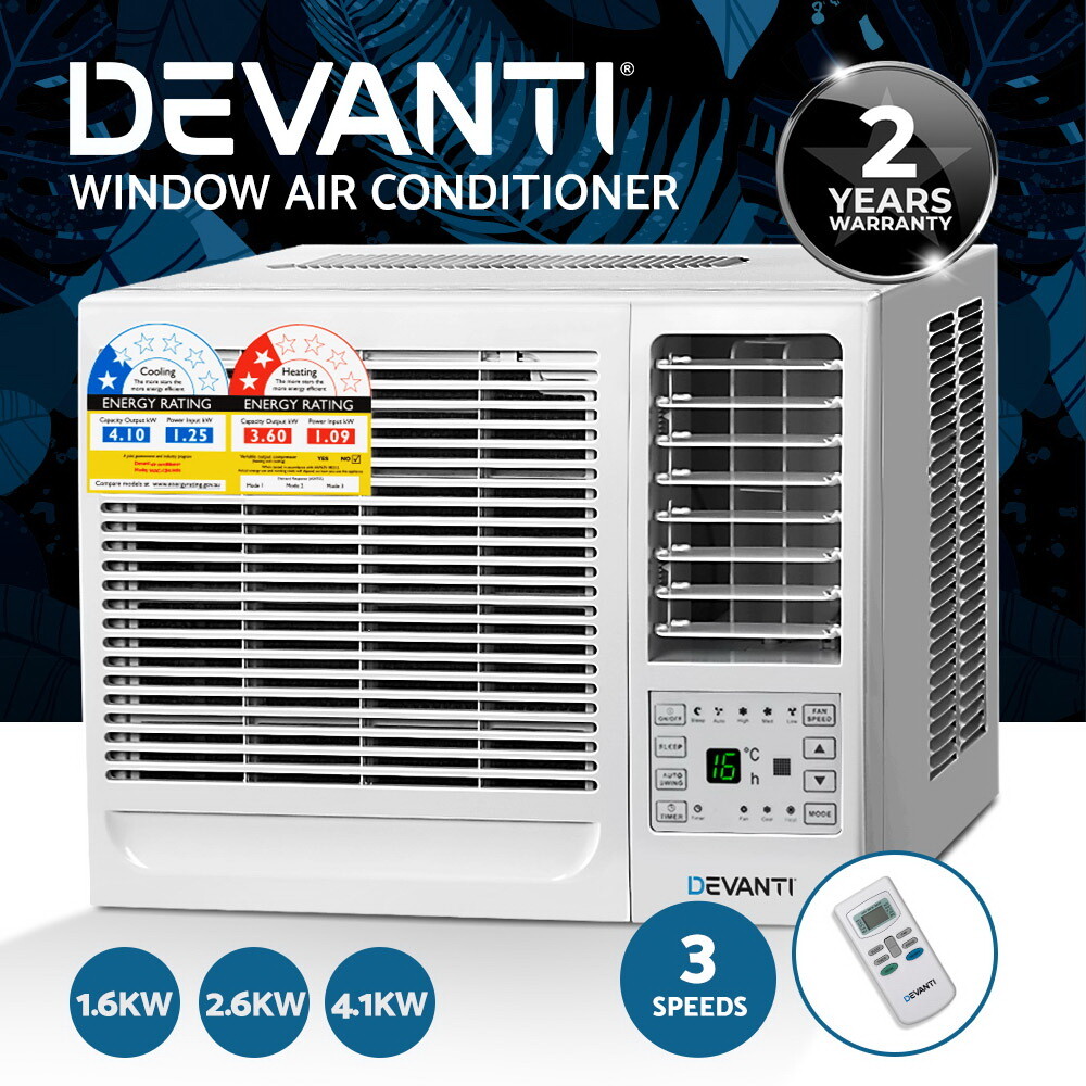 Devanti Window Air Conditioner Reverse Cycle 1.6 /2.7/4.1KW Wall Box Cooler Heat Devanti Window Air Conditioner Reverse Cycle 1.6 /2.7/4.1KW Wall Box Cooler Heat