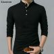 Long Sleeve Shirts Men Casual Polo Shirt Fashion Tops Mandarin Collar Tees Long Sleeve Shirts Men Casual Polo Shirt Fashion Tops Mandarin Collar Tees
