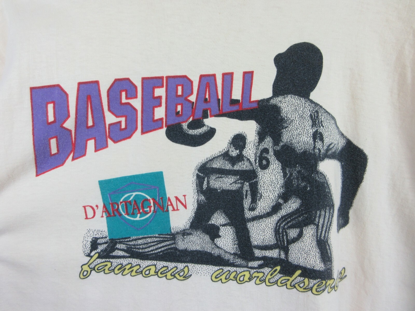 Vintage Baseball D’Artagnan Famous World Series Mens T Shirt Size L Crew Neck