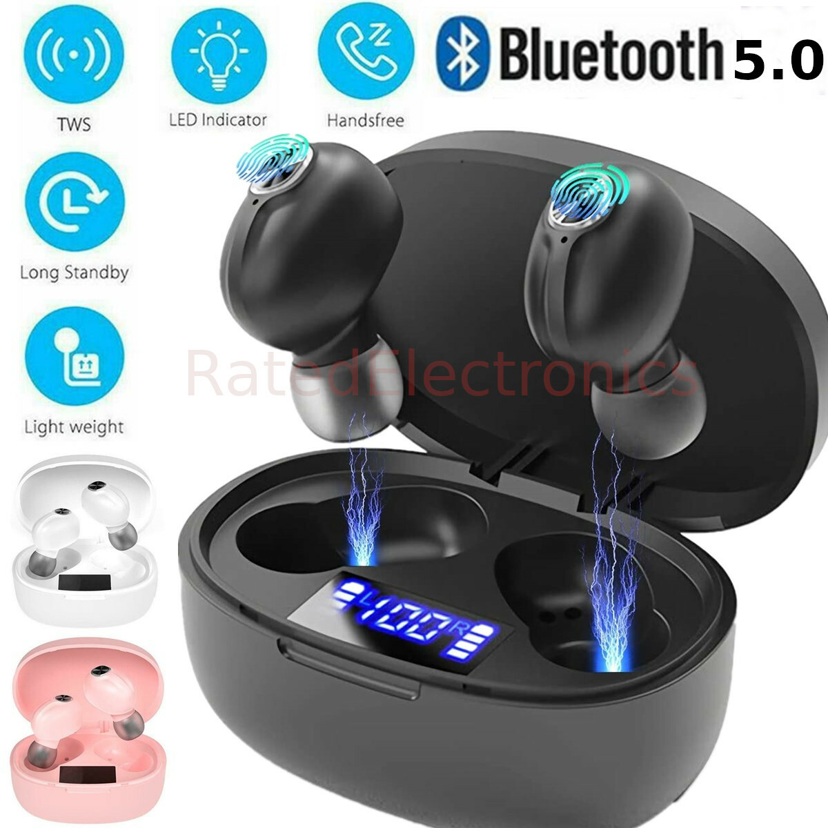 TWS Bluetooth 5.0 Wireless Earphones IPX7 Waterproof Earbuds Stereo Headphones TWS Bluetooth 5.0 Wireless Earphones IPX7 Waterproof Earbuds Stereo Headphones