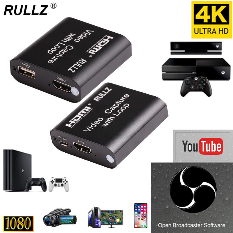 4K HDMI to USB Video Capture Card Loop out Audio Video Record Box Live Streaming 4K HDMI to USB Video Capture Card Loop out Audio Video Record Box Live Streaming