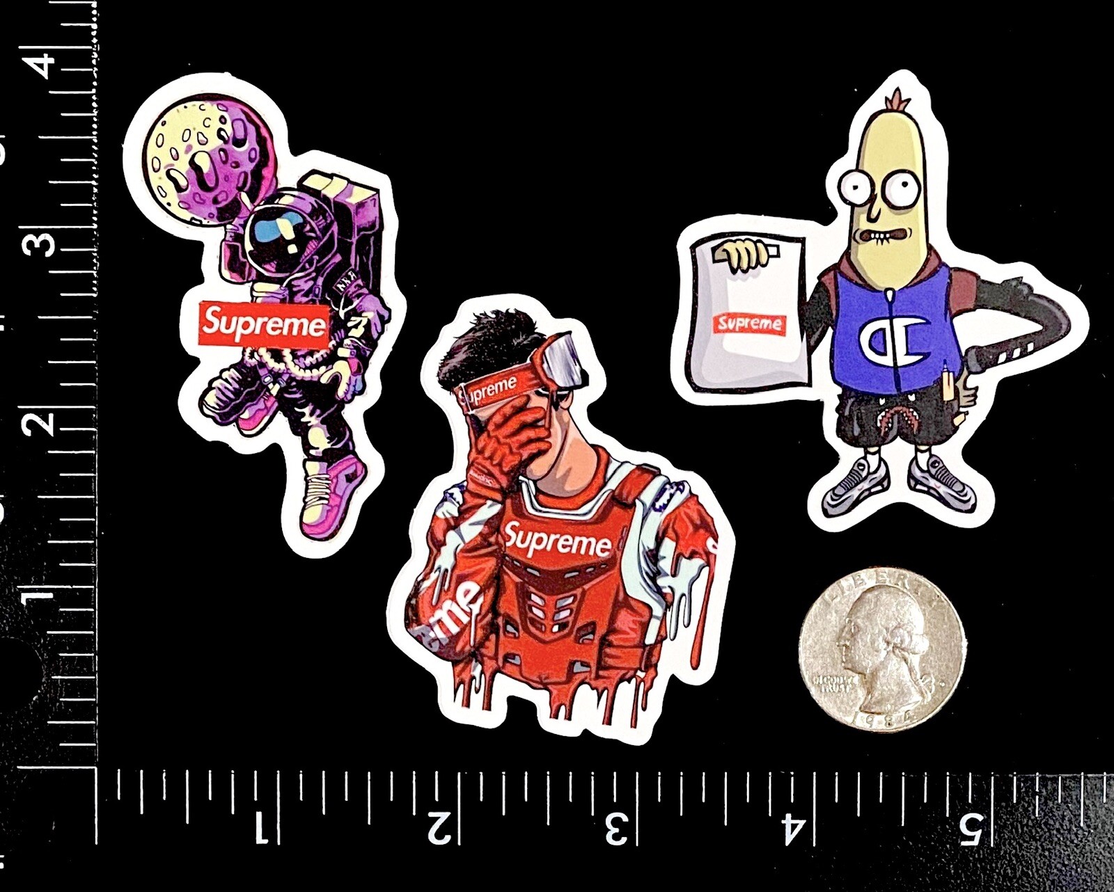 Supreme Logo Stickers Astronaut Manga Comic Laptop Skateboard Phone Decal Lot 3