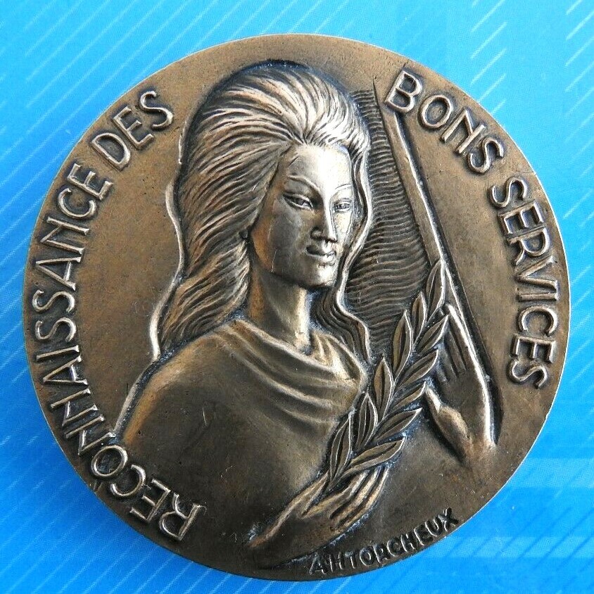 #0473# MEDAILLE DE RECONNAISSANCES DES BONS SERVICES SIGNEE AH TORCHEUX #0473# MEDAILLE DE RECONNAISSANCES DES BONS SERVICES SIGNEE AH TORCHEUX