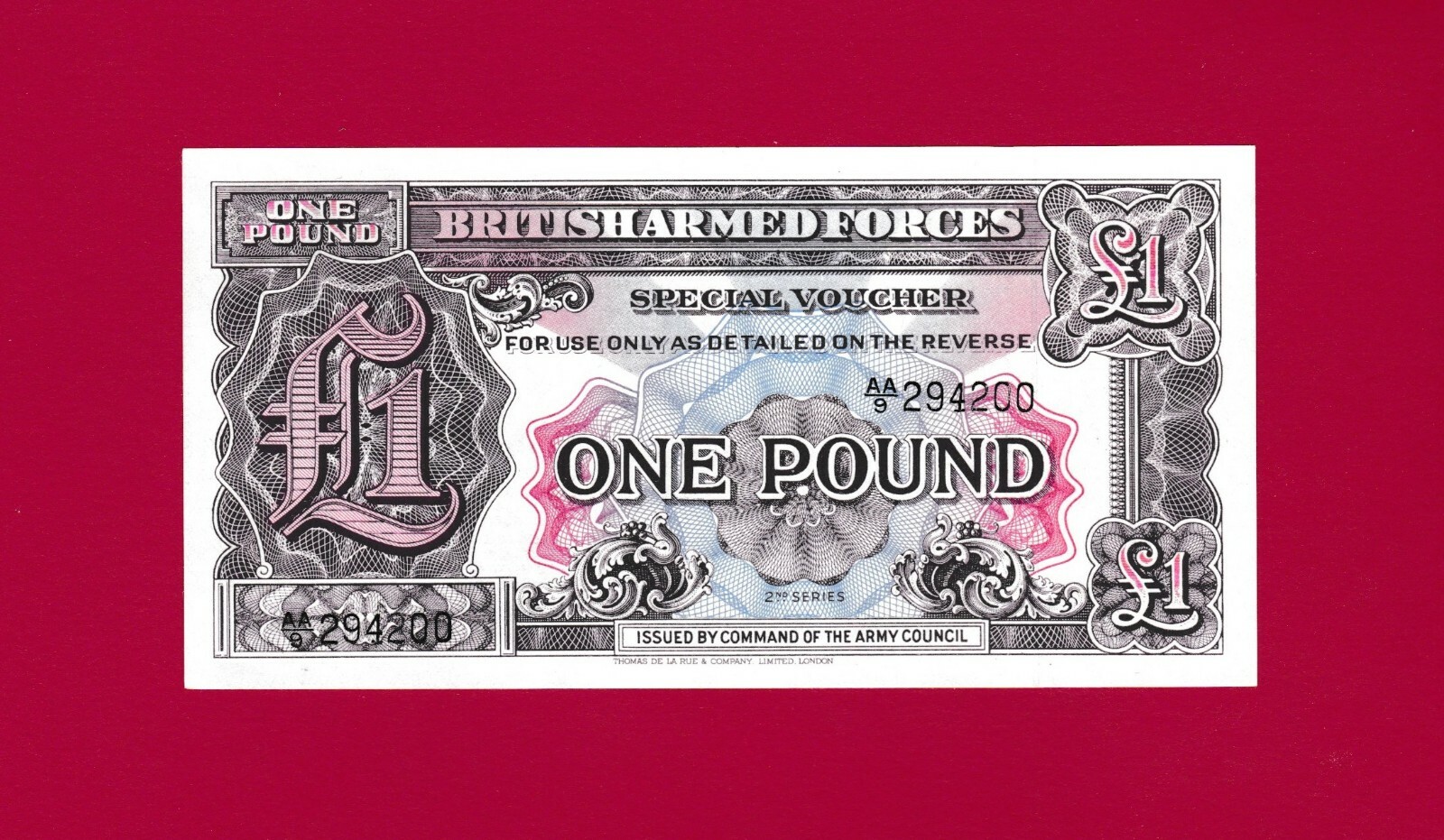 BRITISH ARMED FORCES (BAF) SPECIAL VOUCHER 1 POUND 1950 UNC (P-M22) 2nd Series BRITISH ARMED FORCES (BAF) SPECIAL VOUCHER 1 POUND 1950 UNC (P-M22) 2nd Series