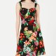 ONE CLOTHING Womens Black Floral Sleeveless Midi A-Line Party Dress Size: L ONE CLOTHING Womens Black Floral Sleeveless Midi A-Line Party Dress Size: L