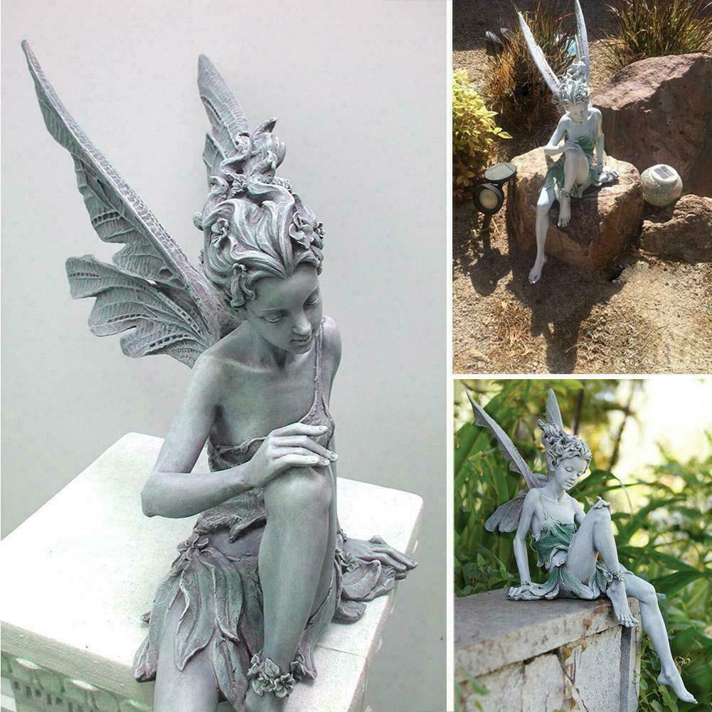 Tudor And Turek Sitting Fairy Statue Garden Ornament Landscaping Resin US Tudor And Turek Sitting Fairy Statue Garden Ornament Landscaping Resin US
