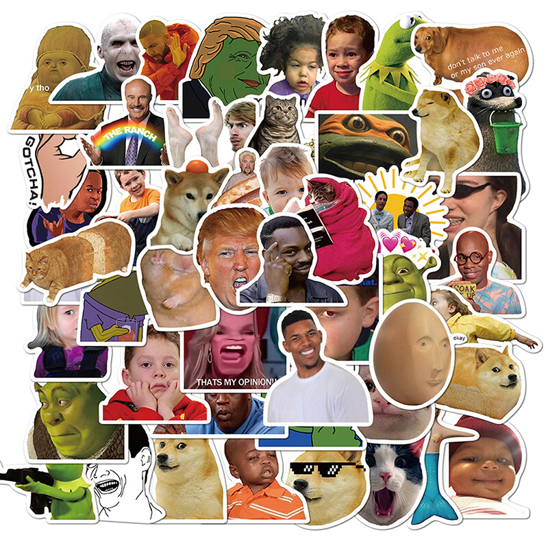 50Pcs Funny Expression Stickers Waterproof Laptop Luggage Skateboard Decals Y1 50Pcs Funny Expression Stickers Waterproof Laptop Luggage Skateboard Decals Y1