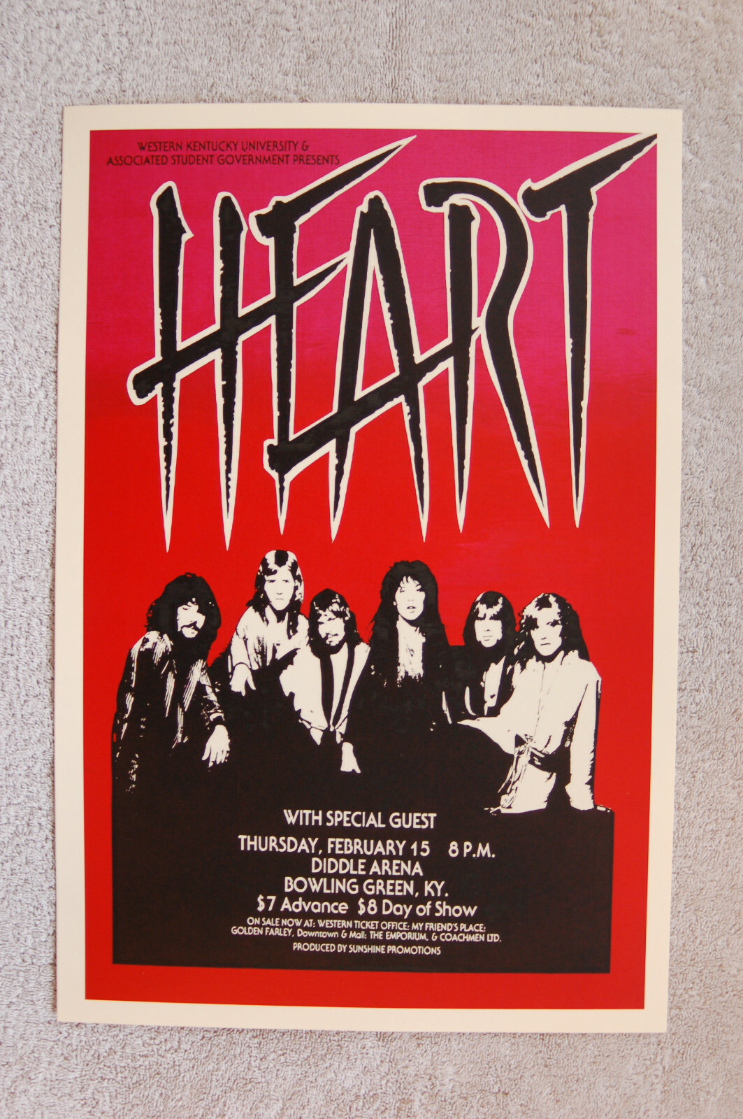 Heart Concert tour poster 1979 Bowling Green Ky Heart Concert tour poster 1979 Bowling Green Ky