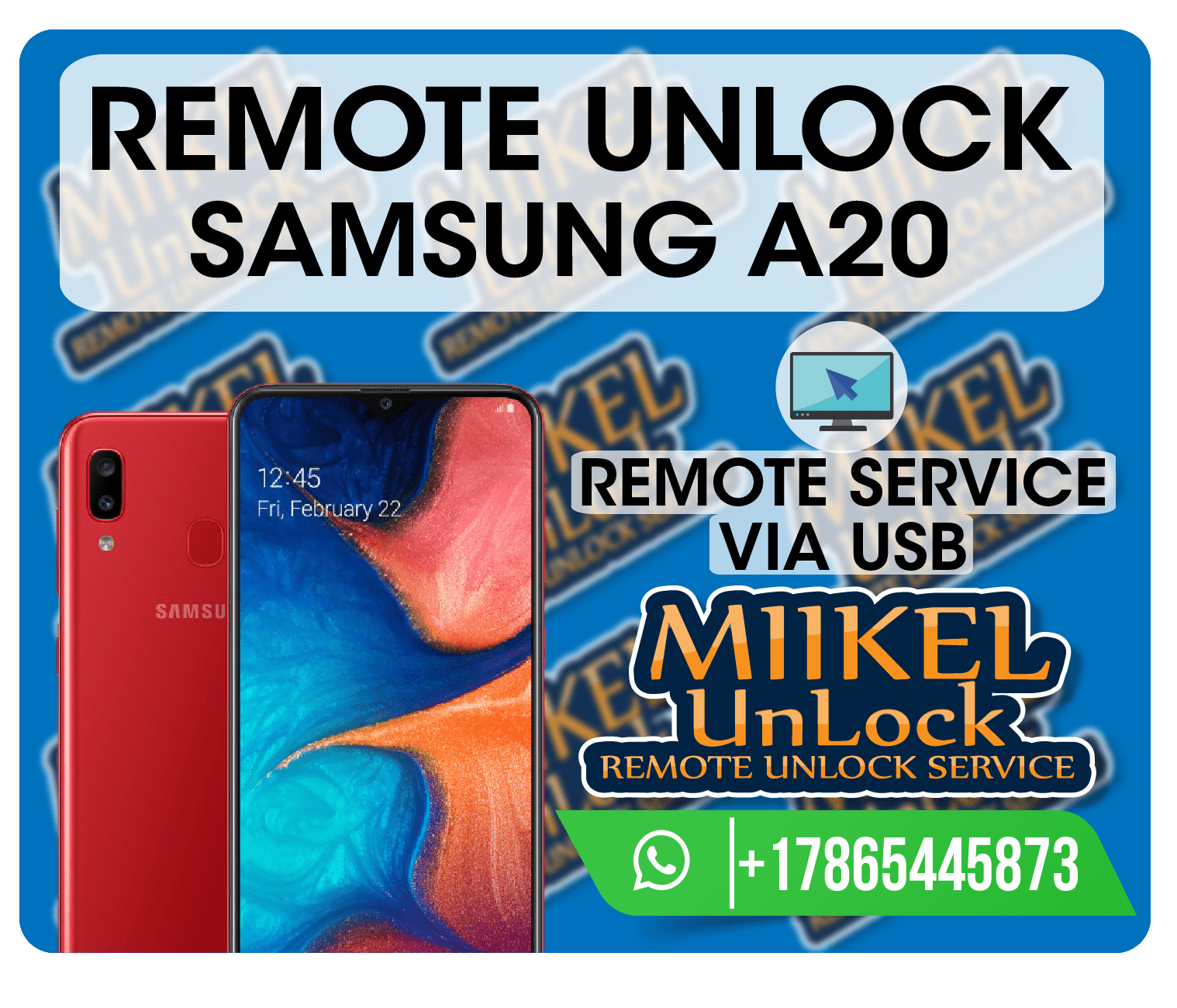 Remote Unlock Service SAMSUNG A20 A205F A205FN A205G A205Y A205YN Remote Unlock Service SAMSUNG A20 A205F A205FN A205G A205Y A205YN