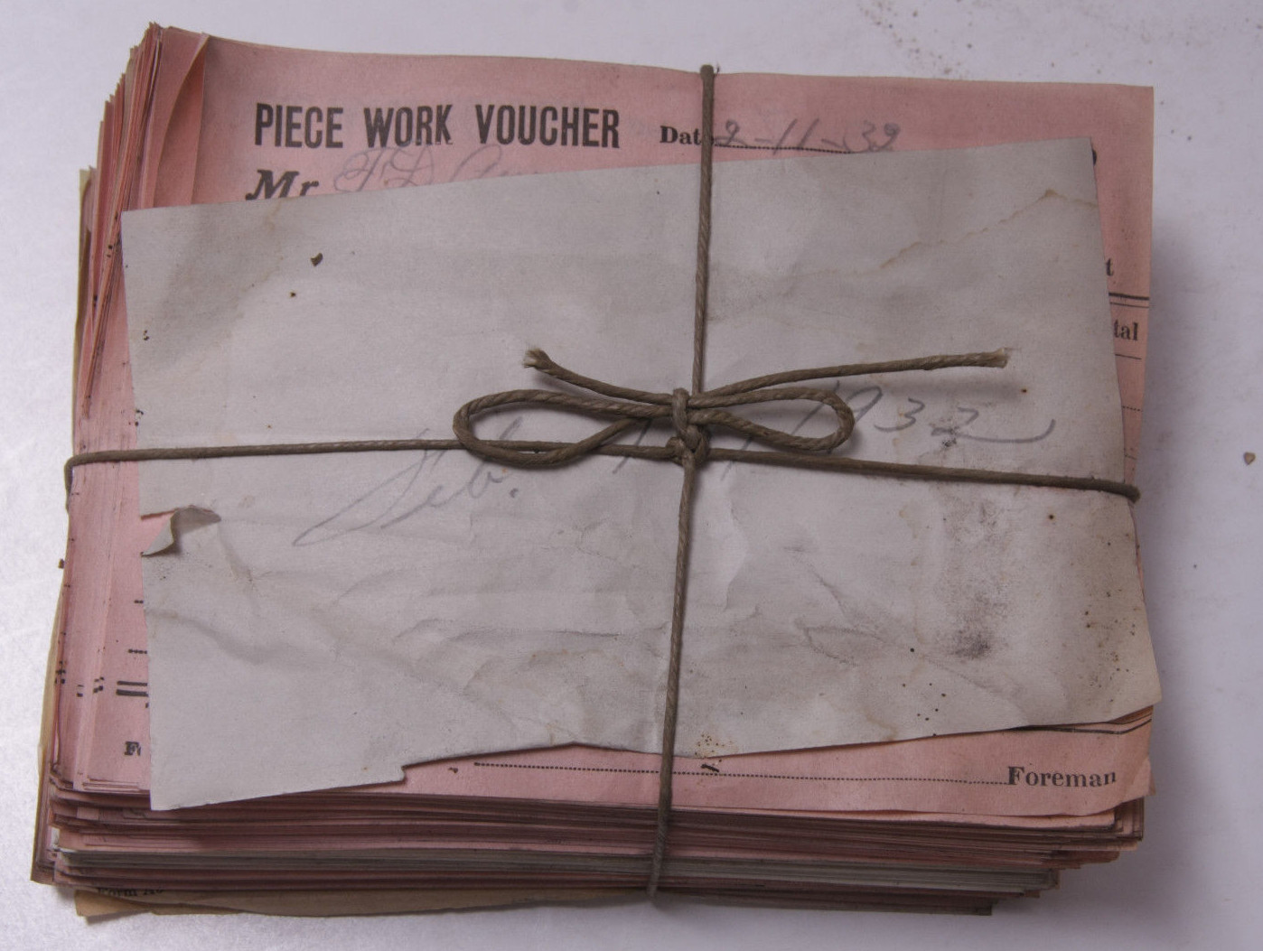 Feb 13 1932 Lamson Goodnow Piece Work Voucher Maunfacturing Pay Ephemera E40F Feb 13 1932 Lamson Goodnow Piece Work Voucher Maunfacturing Pay Ephemera E40F