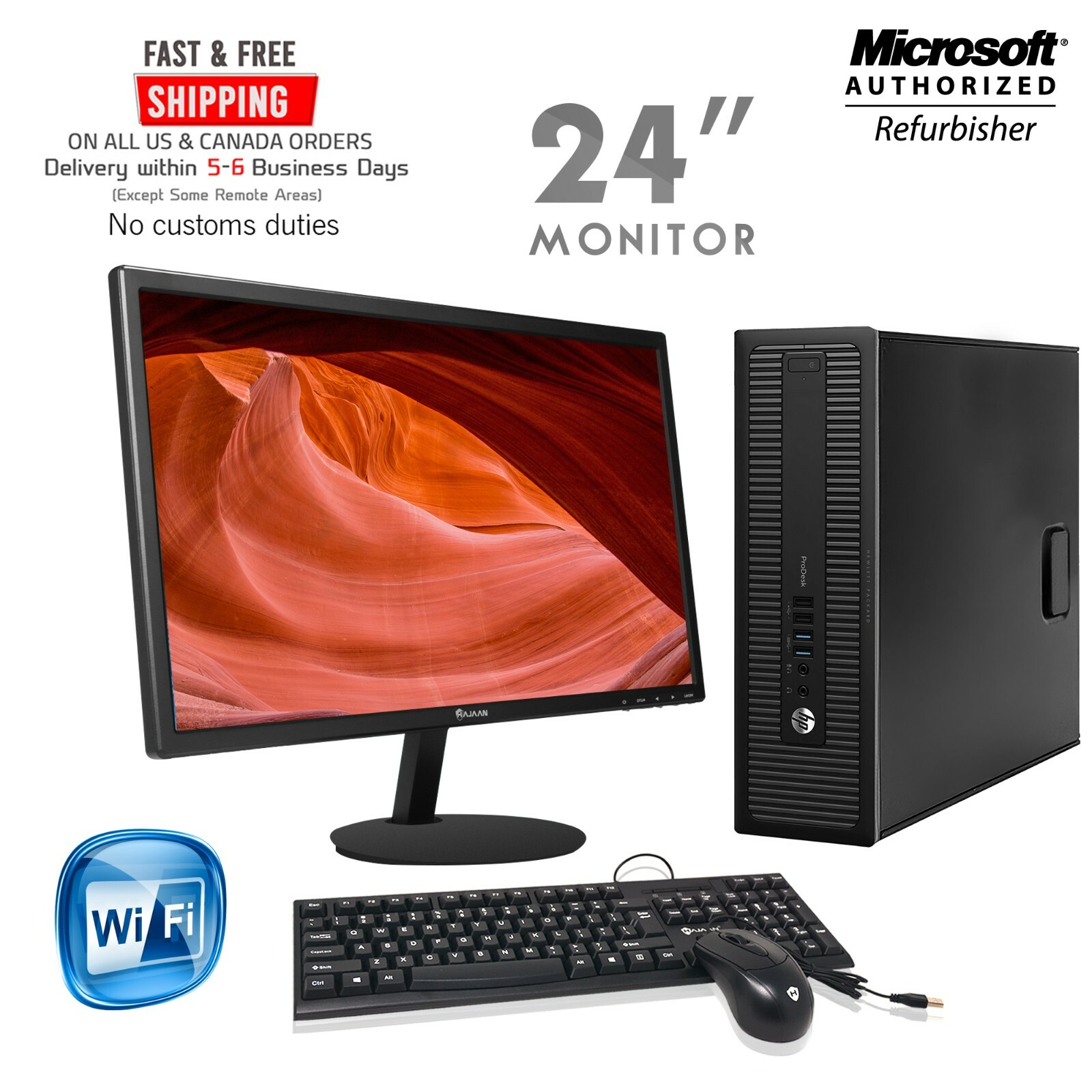 HP Pro SFF Desktop Computer Intel 3 GHz 16GB DDR3 256GB SSD 24″ Monitor PC WiFi HP Pro SFF Desktop Computer Intel 3 GHz 16GB DDR3 256GB SSD 24″ Monitor PC WiFi