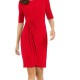 Connected Apparel Women’s Dress Red Size 4P Petite Sheath Tab Ruched - #468 Connected Apparel Women’s Dress Red Size 4P Petite Sheath Tab Ruched - #468