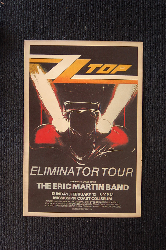 Z.Z. Top 1984 poster Biloxi Mississippi Eliminator tour